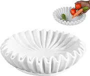 Decorative Ruffle Bowl - Resin Tabletop Centerpiece, ripplee Edge Console Table Bowl | Fluted Home Decor Dish, Rustic Antique-Inspired Fruit or Snack Bowl for Living Room Shelf Kitchen Decoration