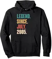 [VidiAmazing] Birthday 18th Decoration July 18 Years Old Vintage 2005 Pullover Hoodie ds781