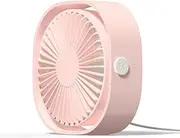 Personal USB Desk Fan, 3 Speeds Portable Desktop Table Cooling Fan Powered by USB, Strong Wind, Quiet Operation, for Home Office Car Outdoor Travel (3 COLORS) (PINK)