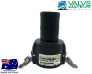 Polypropylene Camlock - Female Coupler X Hose Barb - Banjo -Type:C - (1/2")-(3")