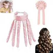 Heatless Curlers Headband, Octopus Hair Curler, Bonnet Silk, Curlers Overnight Curls Without Heat for Long Medium Hair, Silk Ribbon Curler Soft Headband Tools (Light Pink)