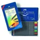 Faber-Castell輝柏 ART-GRIP創意工坊油性色鉛筆-藍色精緻鐵盒裝12色組