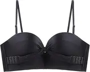 [Generic] Women Bras Plus Size Front Close Front Button Breast Lifting Bra Apricot Strapless Backless Sticky Push Up Bras for Women Woman Sports Bar