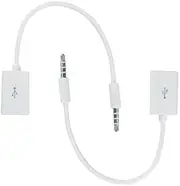 2pcs 3.5mm Male Audio Plug Jack to 2.0 USB Female Cable Adapter, Only Work for Car AUX Port,CAR Need MP3 Decode Function.