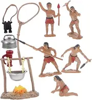 Generic 1 Set Miniature Primitive Men Model Camping for Outdoor Scenes for Desktop Decor and Garden Bonsai Great Present for Friends