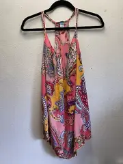 Old Navy Maternity top sz L floral sleeveless straps Ruffles Flowy NWT paisley