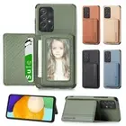 Fiber Leather Card Wallet Phone Case For Samsung A12 A22 A52 A23 A03S A13 A53 5G