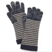 Grandoe Miranda Striped Knit Sensor-Touch Gloves, Blueberry, S/M, Free shipping