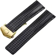 [Timbeat] Carbon fiber Cowhide Watch band Fit for Tag Heuer Carrera Monaco Soft Genuine Leather Men Watch Strap 20mm 22mm Metal buckle