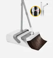 Joybos® Broom and Windproof Dustpan with Adjustable Handle 2 IN 1/WHITE