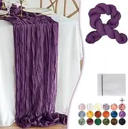 Waligoy Cheesecloth Table Runner 10Ft x 35" Boho Table Runner 120 inches Long Cheesecloth Table Runner Table Decorations