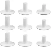 LALOCAPEYO 9PCS White Golf Rubber Tees- 3X of 1.5", 2.28" and 3.46" Tees for Indoor Outdoor Backyard Golf Rubber Tees Set Driving Range Golf Tees Holder