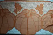 Fabric Maple Leaf Sheer Fabric Pumpkin 21.5"X60" Holiday Table Runner Deco Light