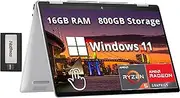 HP Envy x360 2-in-1 14" WUXGA Touchscreen Laptop, AMD Ryzen 5 8640HS, 16GB LPDDR5, 800GB Storage (512GB SSD+288GB Docking Station Set), Backlit Keyboard, Wi-Fi 6E, Win 11 Home, Silver