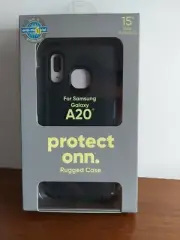 Samsung Galaxy A20 Protect ONN Rugged Case Black Anti-Microbial Protection