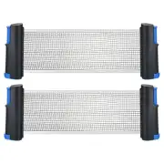 Up to 2" Retractable Ping Pong Net Table Tennis Net and Post, Black Blue 2pcs