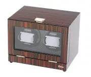 Watch Winder Ebony Wood w/LCD Display w/Japanese Mabuchi Motors