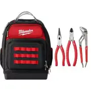 Milwaukee Tool Bags 15" Ultimate Jobsite Backpack W/ 3-Piece Pliers Kit Durable