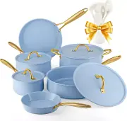 Pots and Pans Set - Healthy Ceramic Cookware Set with Cooking Utensils Set, Non