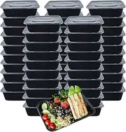 HOMEE Meal Prep Containers 50 Pack/26oz Reusable Food Storage Containers Bento Lunch Box with Lids Made of BPA Free Plastic, Stackable, Microwavable, Freezer, and Dishwasher Safe Gift