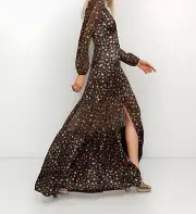 NWT Cynthia Rowley Caroline Tiered Maxi Dress Size 0. V Neck Floral Retail $595