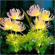 BonGu Solar Lights Outdoor, 2 Pack Solar Garden Flowers Lights with Glowing Flowers & Stems, Upgraded Solar Panel, Solar Lights Waterproof for Outside, Yard Decor Solar Lights (Equinox Flower)