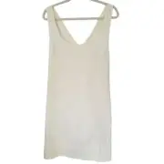 Madewell Cross-Back A-Line Mini Dress in Linen Size 12 Pale Pineapple NWT NR350