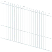ProtectorAl 1201 - 2400 x 1800mm Pearl White Raked Up to 15º Loop And Spear Top Pool Fence Panel