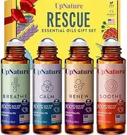 Rescue Essential Oil Roller Set - Tea Tree Melaleuca, Muscle Relief, Peace and Calming, Breathe Essential Oils - Easy Application, Pre-Diluted Roll-On - Leak-Proof Rollerball - No Diffuser Needed!