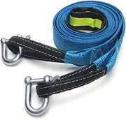 Car Tow Strap Racing Auto Winch Rope Nylon 5M 8Tons Recovery Towing Cable Strap Belt Heavy Duty Off Road Accessories Metal Hooks