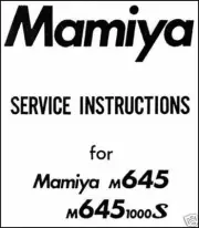 MAMIYA M645 1000S M 645 M645-1000S Camera Service Manual Repair Instruction CD