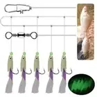 Soft Silicone head Tied up Glow fish lure long tail String hook Soft bait