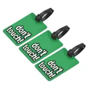 3Pcs PVC Luggage Tag Identifier Label, Don't Touch Pattern Green