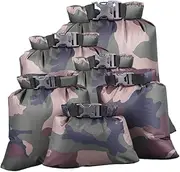 [ibasenice] Camping Storage Case 6pcs Dry Sack Outdoor Clothing Storage Bag Rip-Stop Fabric -top Closure