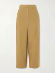 [Veronica Beard] Veronica Beard - Brixton Cropped Linen-blend Wide-leg Pants - Camel - US6 US 6 Brown