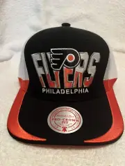 Philadelphia Flyers Mitchell & Ness Retrodome Snapback Hat Adjustable Black NWT
