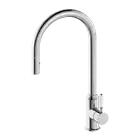 Pull Out Kitchen Sink Mixer Gooseneck Porcelain Lever Chrome York NR69210801CH