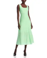 Misook Square Neck Midi Dress