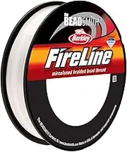 The Beadsmith Fireline by Berkley – Micro-Fused Braided Thread – 4lb. Test, 005”/.12mm Diameter, 300 Yard Spool, Crystal Color – Super Strong Stringing Material for Jewelry Making and Bead Weaving