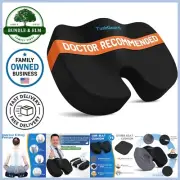 Office Seat Cushion Memory Foam Anti-Slip Pain Relief Tailbone Pillow Black