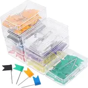 KALLORY 160pcs Flag Map Push Pins Sturdy Pin Design for Travel Maps Cork Boards Classroom Projects and Organizing Convenient Storage Container Included