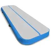 8m Inflatable Airtrack Floor Track Gym Gymnastics Tumbling Mat Yoga Grey Blue