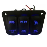 3 Gang Toggle Rocker Switch Panel Circuit Breaker Blue LED For Car Boat Marine (for: Fiat)