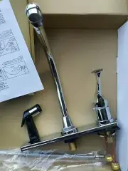 Signature Hardware Single Handle Kitchen Faucet with Side Spray - Chrome