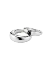 AGMES | Cara Domed Ring Set in Sterling Silver and Onyx | The UNDONE