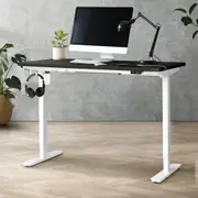 Oikiture 120CM Electric Standing Desk Single Motor Height Adjustable Sit Stand Table Top Black