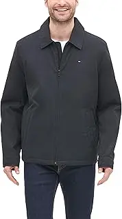 [Tommy Hilfiger] Men's Micro-Twill Open-Bottom Zip-Front Jacket