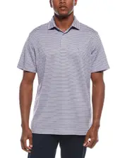 TailorByrd Yarn-Dye Striped Pique Polo Shirt