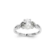 14k White Gold White Topaz Diamond Ring