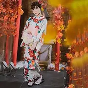 [JIMINISO] Japanese Traditional Kimono Women Camellia Print Hanfu with Pink Belt 9PCS Geisha Cosplay OBI Yukata